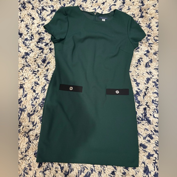 Tommy Hilfiger Emerald Green Short Sleeve Sheath Shift Dress - Sz 12 - Picture 8 of 8